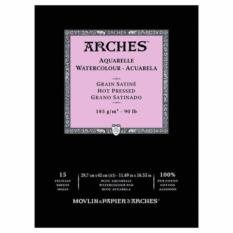 ARCHES PADS ARCHES A3 (297x420mm) 185gsm - Smooth (HP) Arches Watercolour Pads