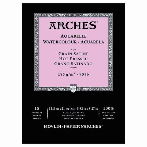 ARCHES PADS ARCHES A5 (148x210mm) 185gsm - Smooth (HP) Arches Watercolour Pads