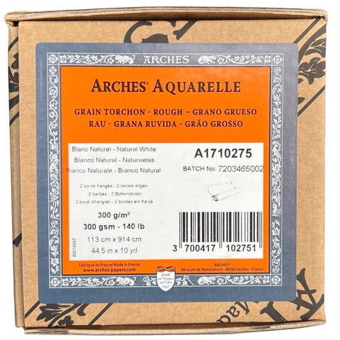 ARCHES ROLLS ARCHES 300gsm / Rough / Roll 1.13m x 9.14m Arches Watercolour Paper Roll ( Natural White )